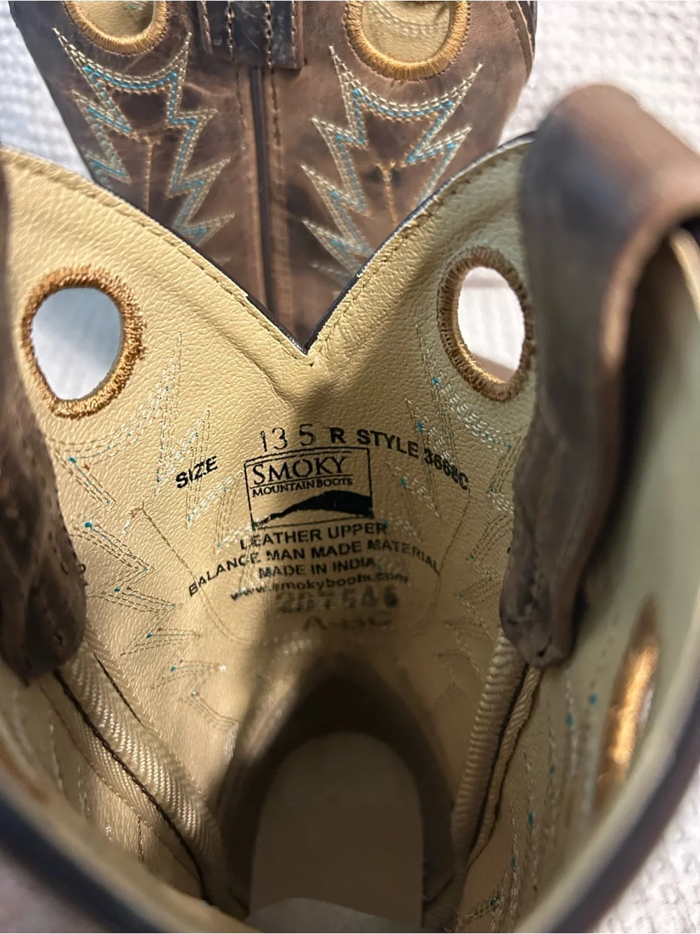 Kids Brown Pull-On Western Cowboy Boots with Decorative Stitching